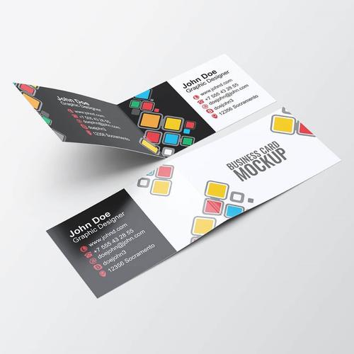 Short Edge Folded Business Cards