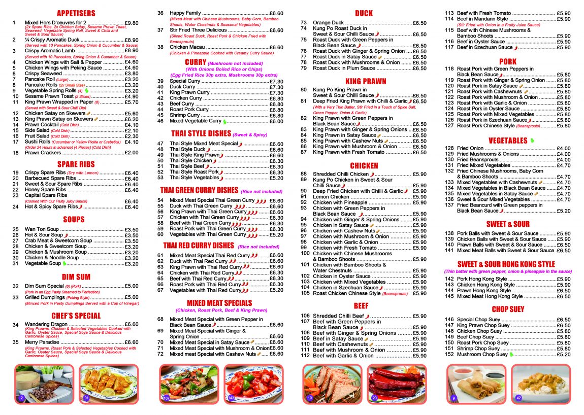 menu from dragon city piqua ohio